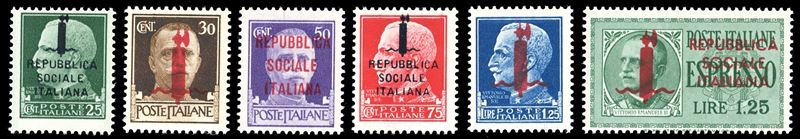 1944 - Soprastampati, tiratura di Genova, serie completa con espresso (491/495,E21), nuovi, gomma originale integra, perfetti.  - Asta Filatelia - Cambi Casa d'Aste