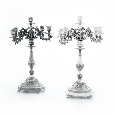 Coppia di Candelabri. Argenteria Artistica Milanese del XX Secolo