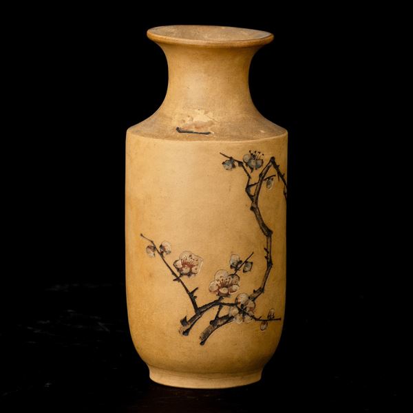 Vaso in grès raffigurante rame di Ciliegio, Giappone, XIX secolo