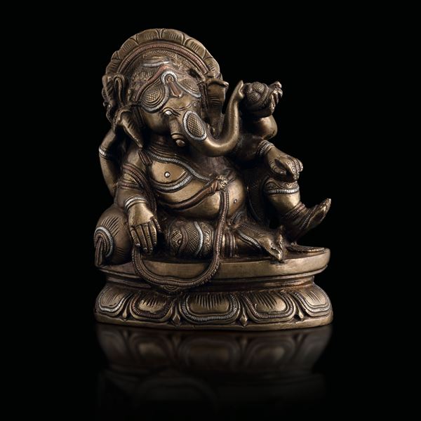 Figura in bronzo raffigurante Ganesh, India, XX secolo