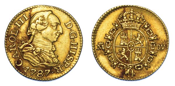 SPAGNA. CARLOS III, 1759-1788. 1/2 Escudo 1787. Madrid.