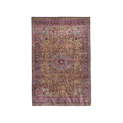 Tappeto Kashan in Seta, Persia Fine XIX Inizio XX Secolo