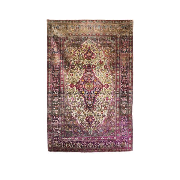 Tappeto Kashan in seta fine XIX inizio XX secolo