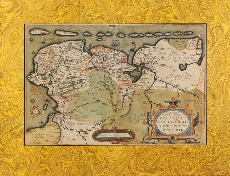 Carta geografica della Frisia  - Auction Old and Modern Prints - Cambi Casa d'Aste