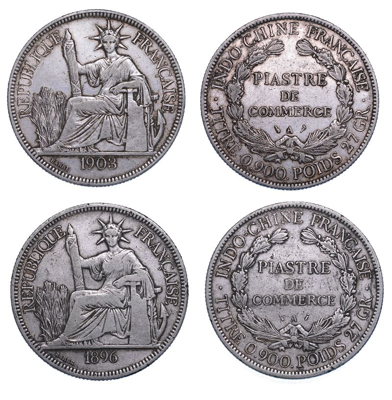 INDOCINA FRANCESE. Lotto di due monete.  - Asta Numismatica - I - Cambi Casa d'Aste