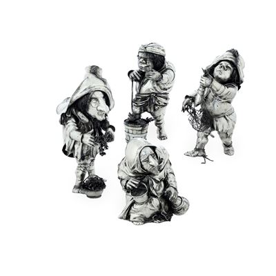Argenteria Artistica Italiana del XX-XXI Secolo, Probabile Manifattura Lisi, Firenze Figure Alleg...