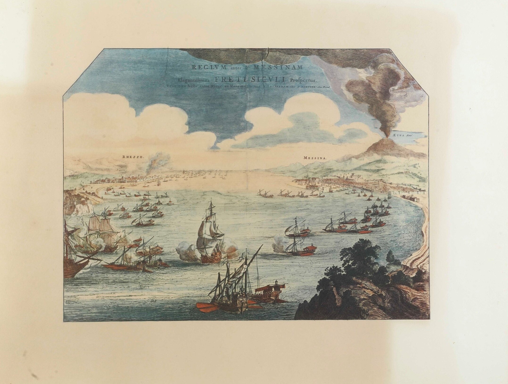 Anonimo- Derivata da Incisone di Girolamo Cock Veduta dello Stretto di Messina