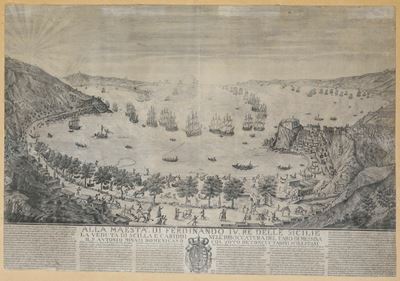 Zaballi Antonio, Firenze (1738-1785) la Veduta di Scilla e Cariddi Nell’imboccatura nel Faro di M...