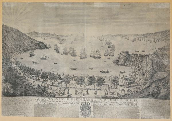 Zaballi Antonio, Firenze (1738-1785) La veduta di Scilla e Cariddi nell’imboccatura nel faro di Messina...  [..]
