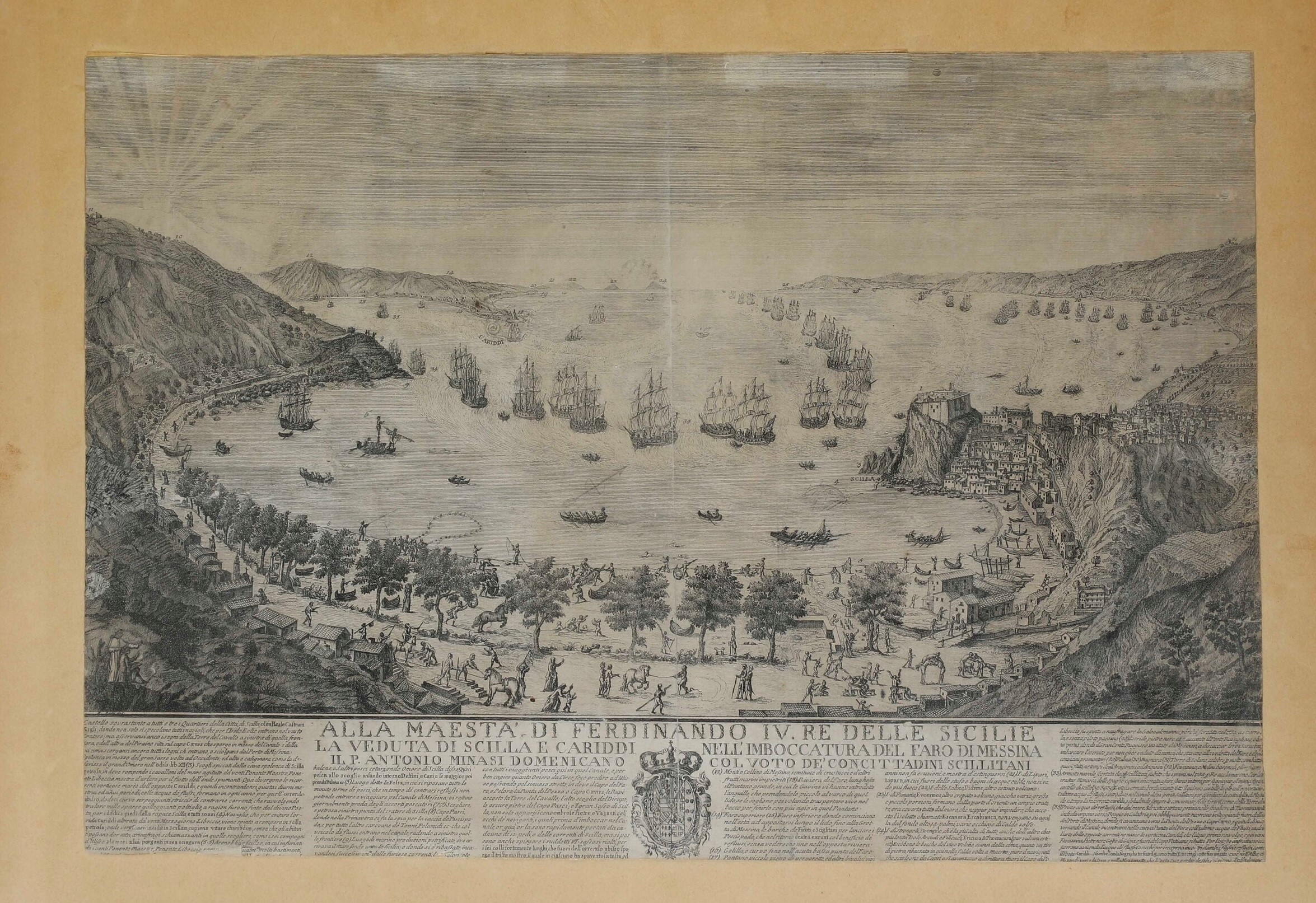 Zaballi Antonio, Firenze (1738-1785) la Veduta di Scilla e Cariddi Nell’imboccatura nel Faro di M...