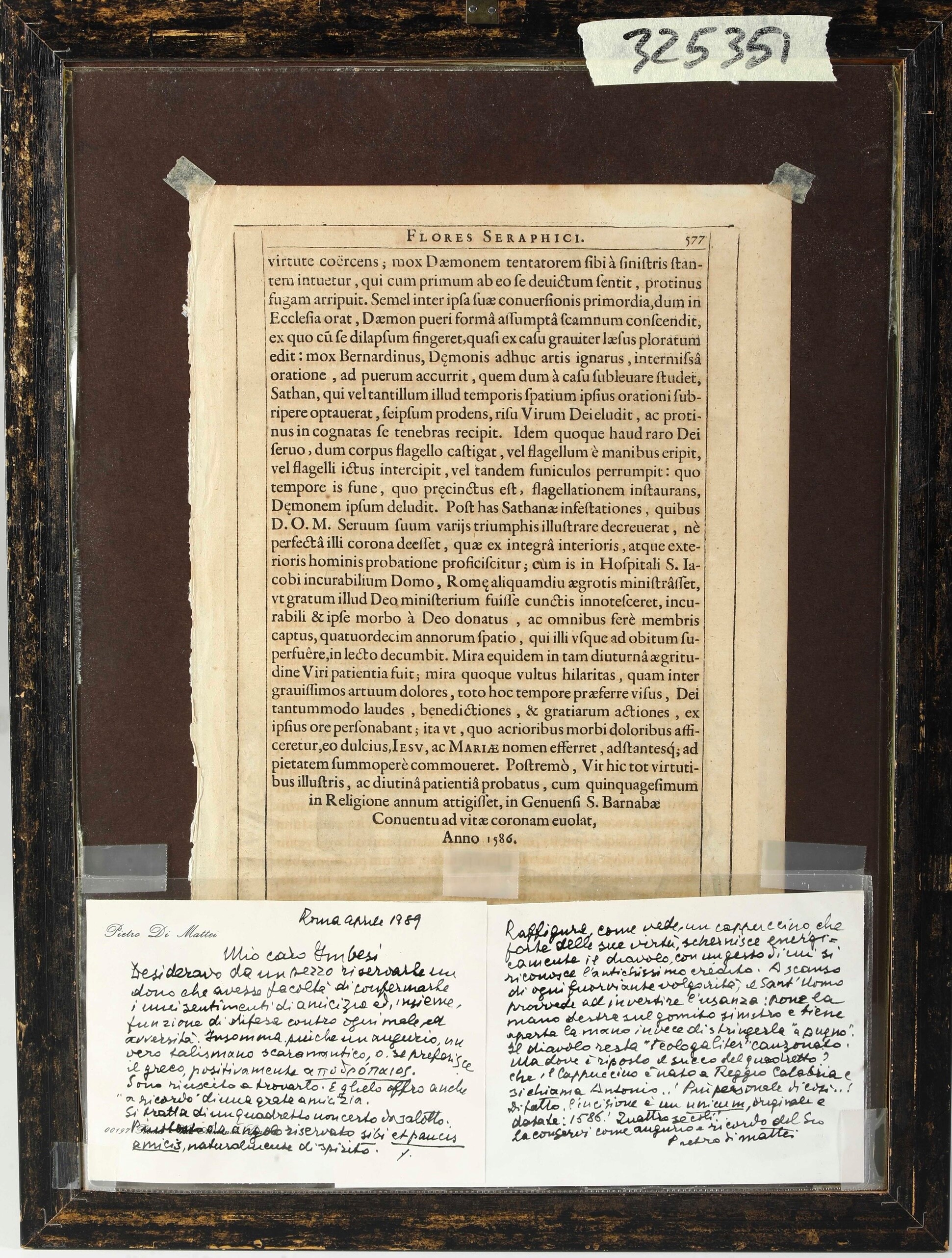Anonimo Frate Antonio da Reggio Calabria, Fine Secolo XVI- Inizi Secolo XVII