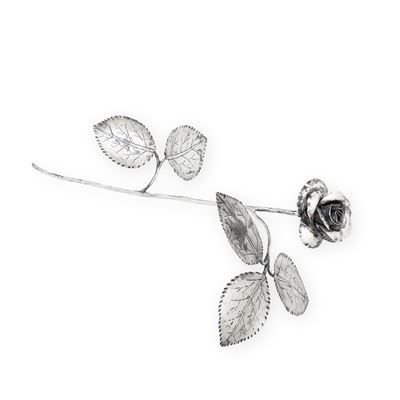 Brandimarte, Rosa in argento fuso e sagomato (argenteria artistica fiorentina) XX-XXI secolo