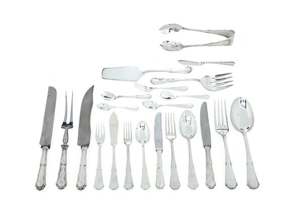 Servizio di posate. Argenteria siciliana del XX secolo, argentiere Eugenio Stancampiano, Palermo