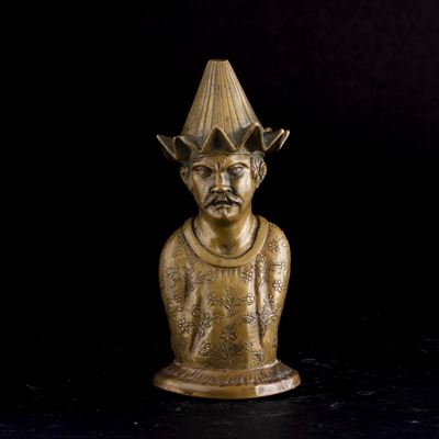 Figura di personaggio maschile, bronzo, India, XX secolo