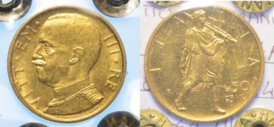 Regno D'italia. Vittorio Emanuele III di Savoia, 1900-1946. 50 Lire 1931/a. X. Littore.