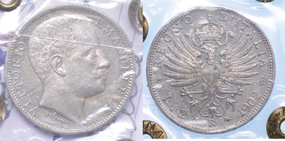 Regno D'italia. Vittorio Emanuele III di Savoia, 1900-1946. 2 Lire 1902. Aquila Sabauda.