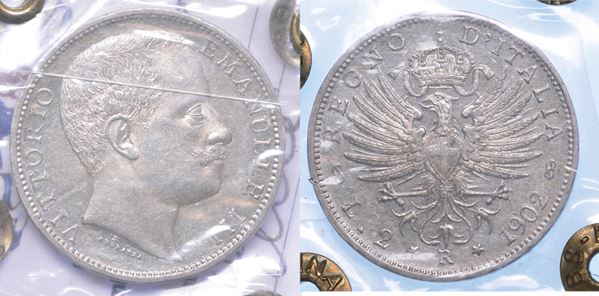 REGNO D'ITALIA. VITTORIO EMANUELE III DI SAVOIA, 1900-1946. 2 Lire 1902. Aquila Sabauda.