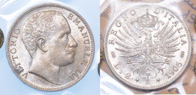 Regno D'italia. Vittorio Emanuele III di Savoia, 1900-1946. 2 Lire 1906. Aquila Sabauda.
