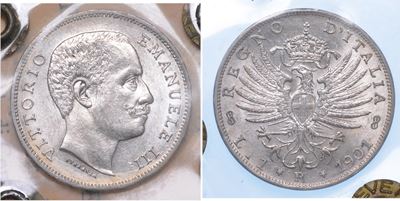 Regno D'italia. Vittorio Emanuele III di Savoia, 1900-1946. Lira 1901. Aquila Sabauda.