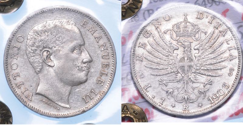 REGNO D'ITALIA. VITTORIO EMANUELE III DI SAVOIA, 1900-1946. Lira 1905. Aquila Sabauda.  - Asta Numismatica - I - Cambi Casa d'Aste