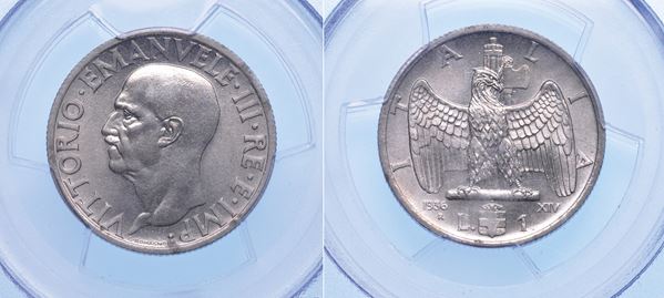 REGNO D'ITALIA. VITTORIO EMANUELE III DI SAVOIA, 1900-1946. Lira 1936. Impero.