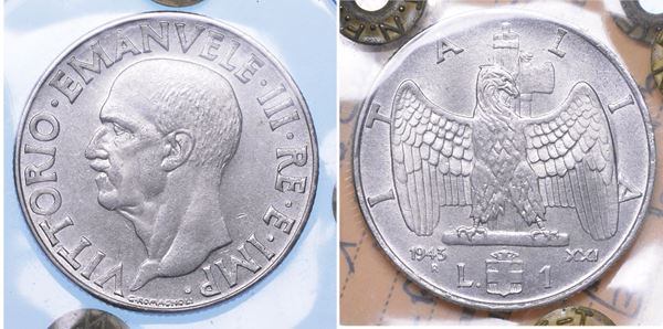 REGNO D'ITALIA. VITTORIO EMANUELE III DI SAVOIA, 1900-1946. Lira 1943. Impero.