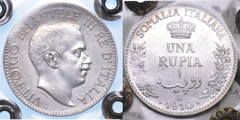 REGNO D'ITALIA. SOMALIA ITALIANA. VITTORIO EMANUELE III DI SAVOIA, 1909-1925. Rupia 1910.  - Auction Numismatics - I - Cambi Casa d'Aste