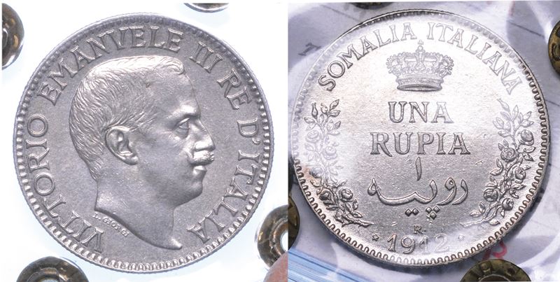REGNO D'ITALIA. SOMALIA ITALIANA. VITTORIO EMANUELE III DI SAVOIA, 1909-1925. Rupia 1912.  - Auction Numismatics - I - Cambi Casa d'Aste