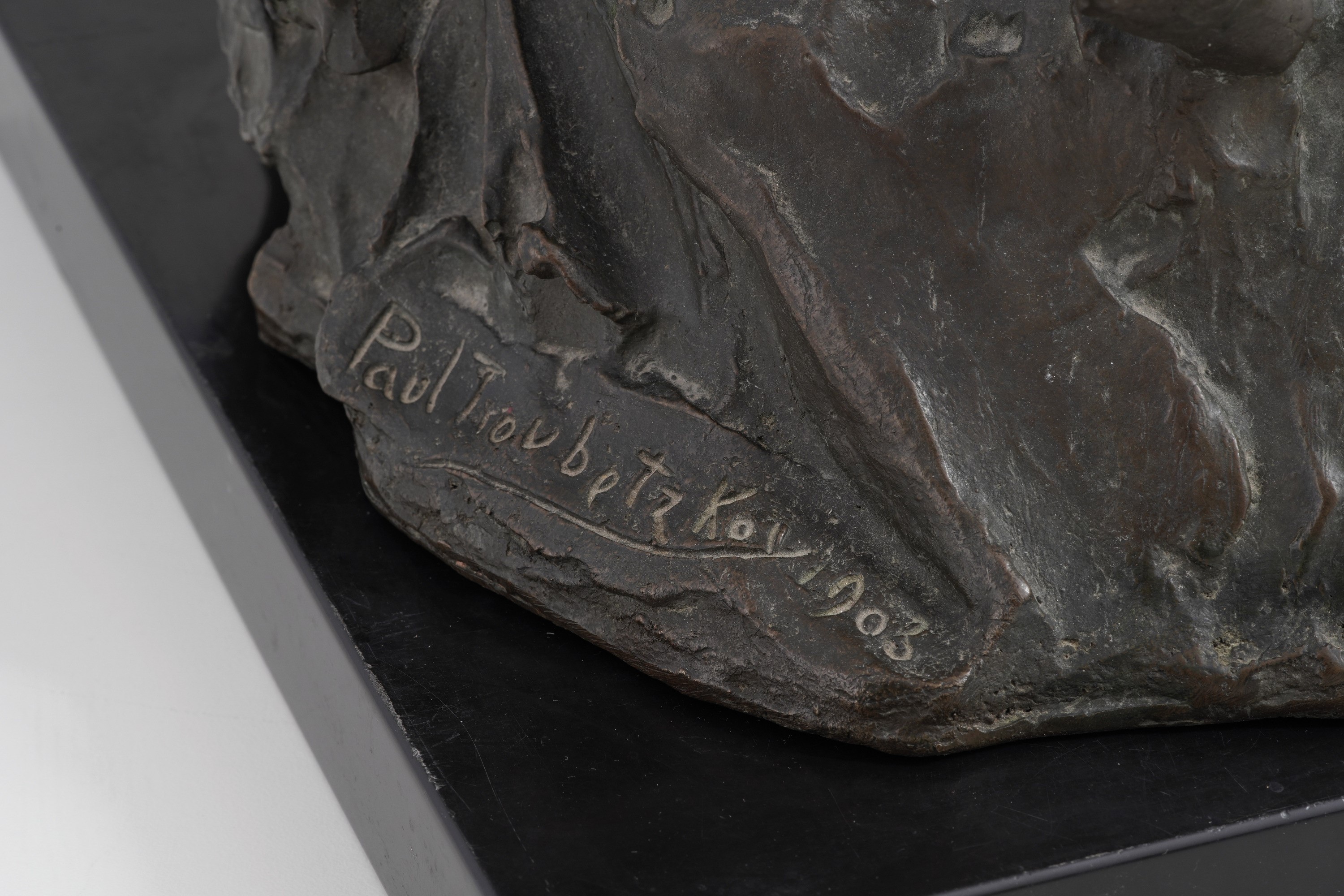 Paolo Troubetzkoy - Elin con il Figlio Pierre, scultura in bronzo
