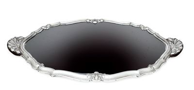 Présentoir a Specchio. Cornice Mistilinea con Manici a Ventaglio in Argento. Argenteria Artistica...