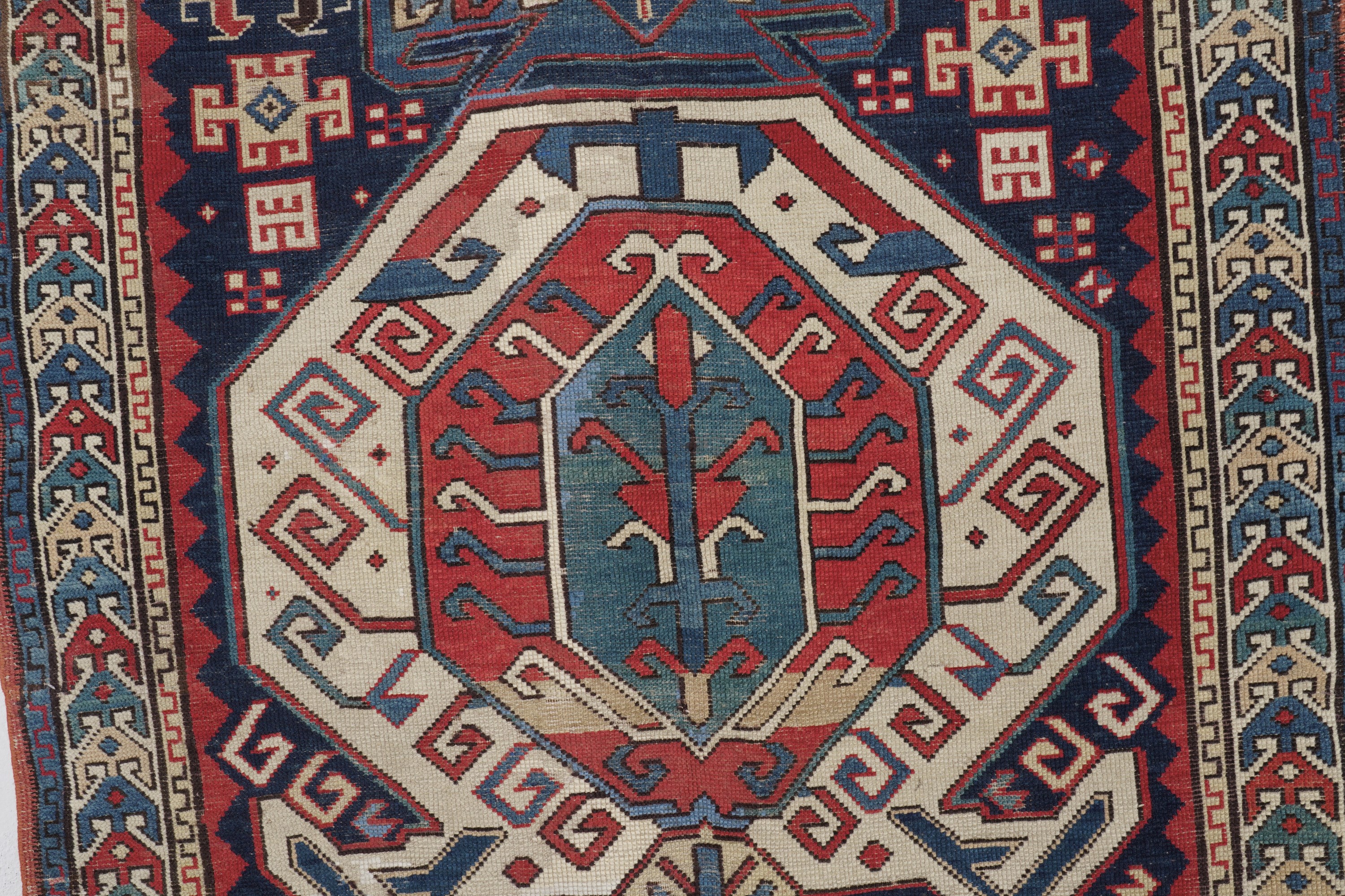 Tappeto Kazak Lenkoran, Caucaso Fine XIX Secolo