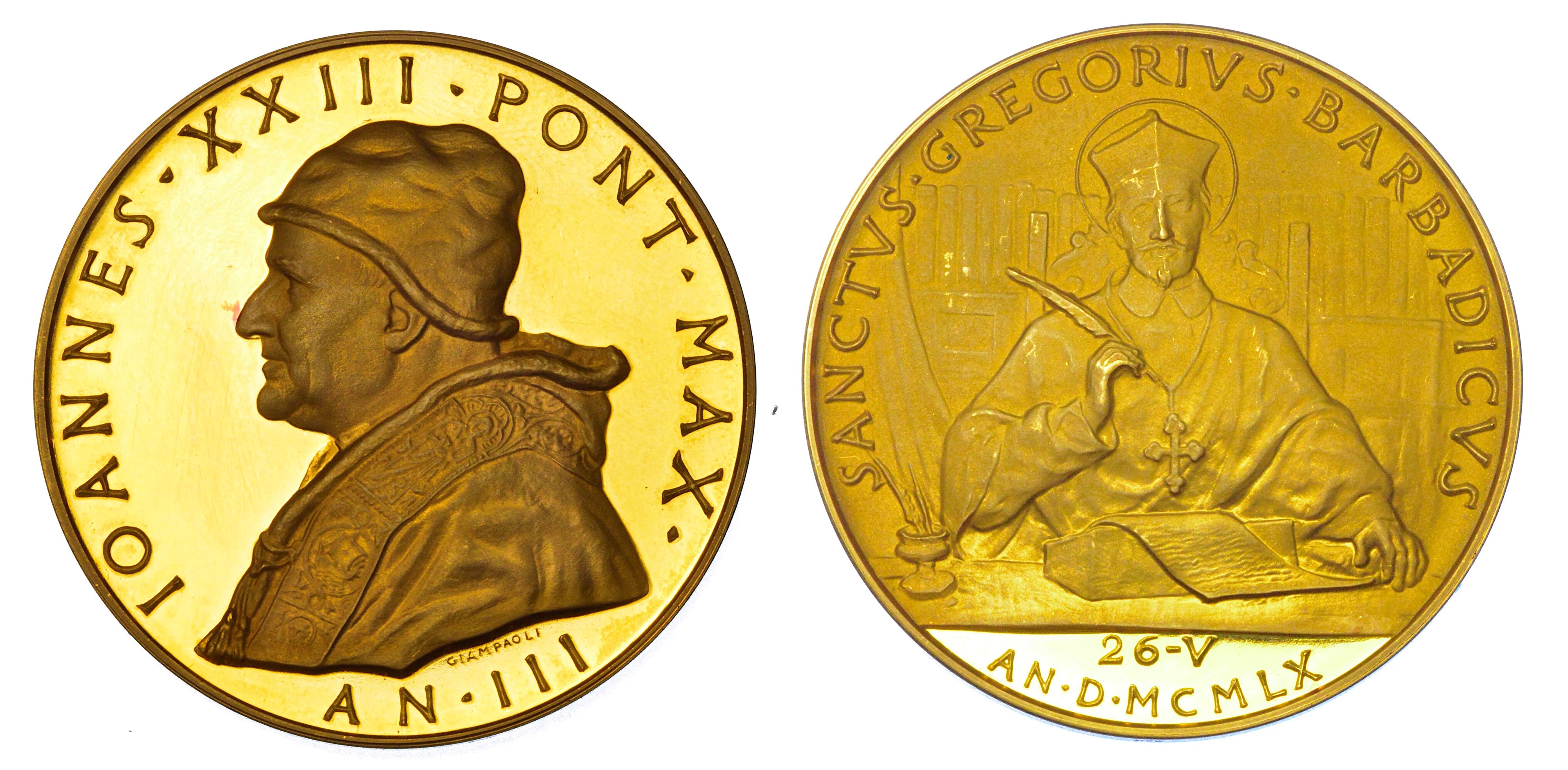 Vaticano. Giovanni XXIII (angelo Giuseppe Roncalli), 1958-1963. Lotto di Cinque Medaglie in Oro.