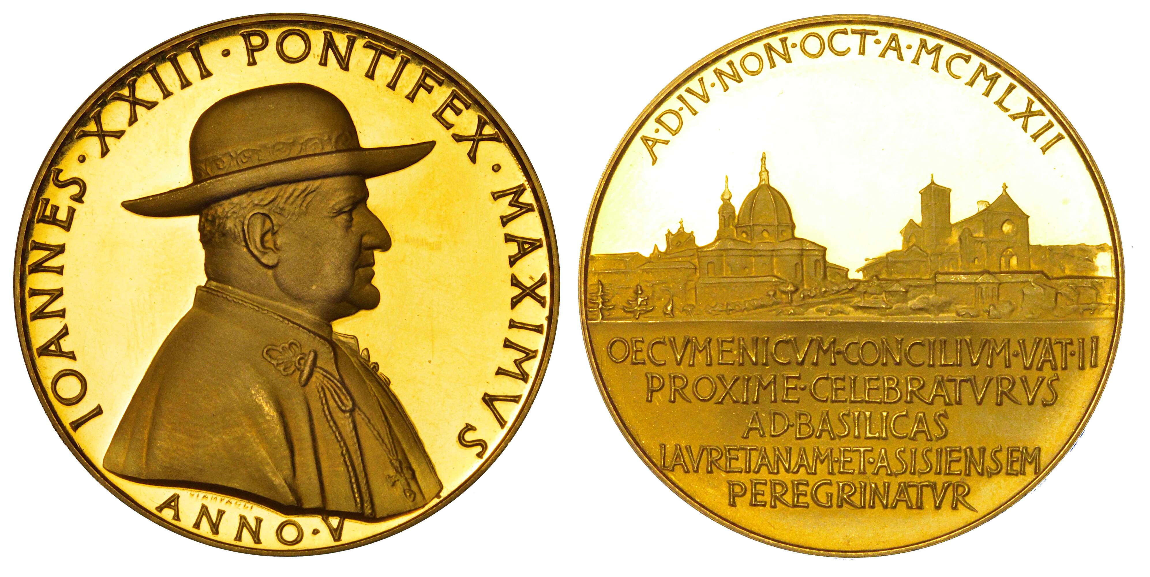 Vaticano. Giovanni XXIII (angelo Giuseppe Roncalli), 1958-1963. Lotto di Cinque Medaglie in Oro.