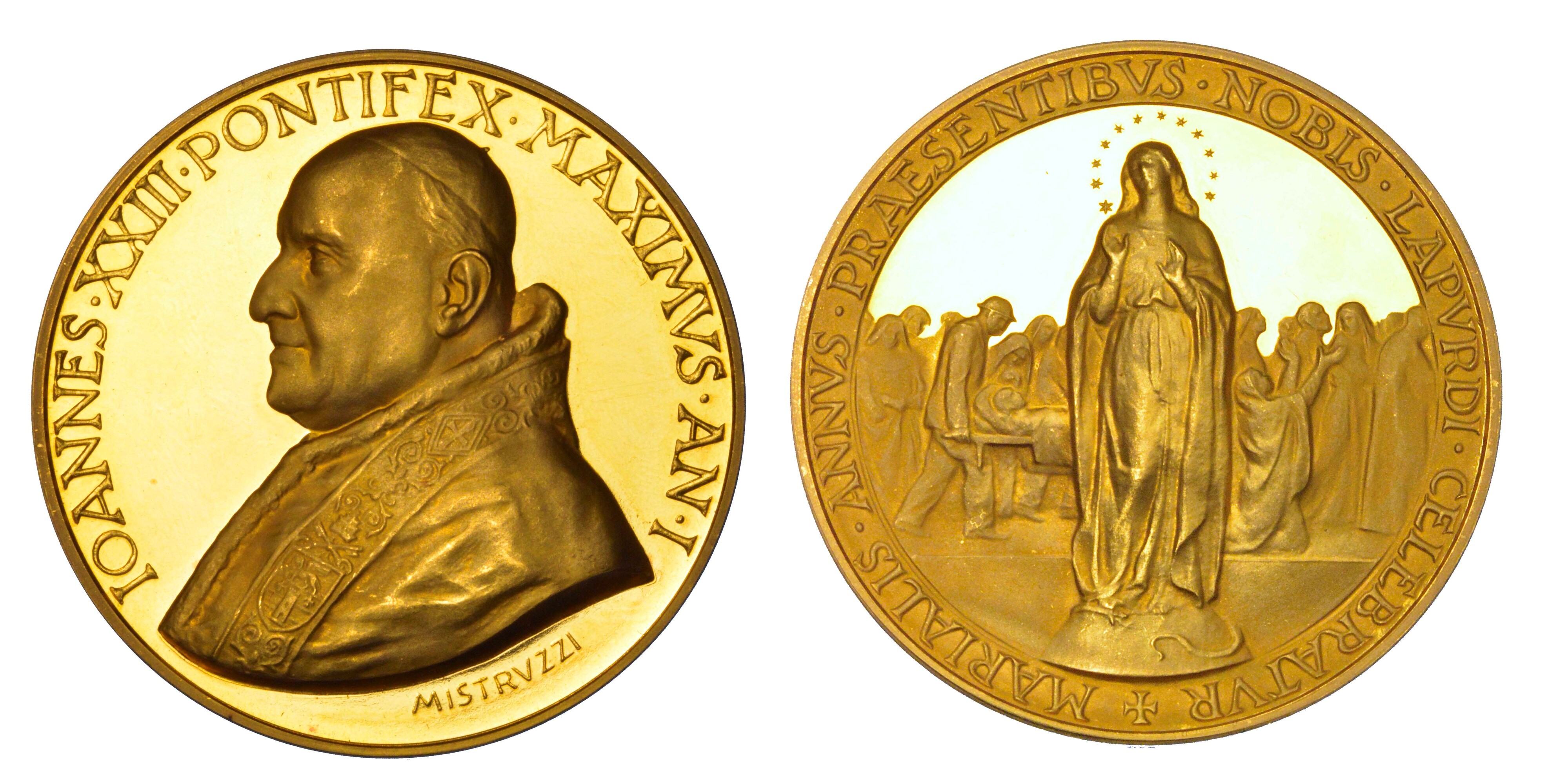 Vaticano. Giovanni XXIII (angelo Giuseppe Roncalli), 1958-1963. Lotto di Cinque Medaglie in Oro.