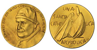 Vaticano. Giovanni XXIII (angelo Giuseppe Roncalli), 1958-1963. Medaglia Straordinaria in Oro 196...