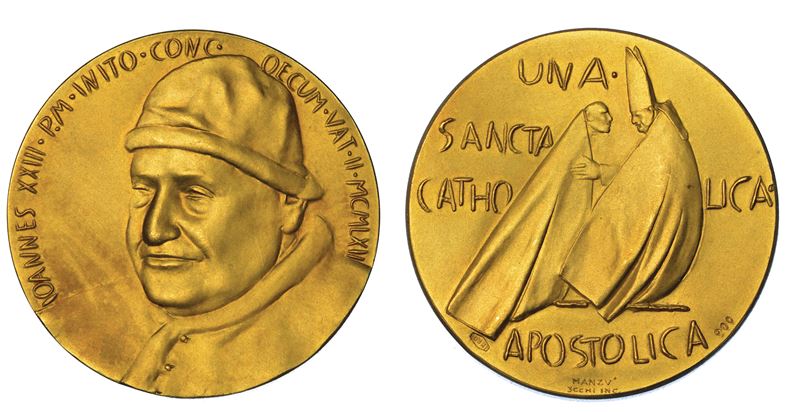 VATICANO. GIOVANNI XXIII (Angelo Giuseppe Roncalli), 1958-1963. Medaglia straordinaria in oro 1962. Concilio Ecumenico Vaticano II.  - Auction Numismatics - Medals and popes - II - Cambi Casa d'Aste