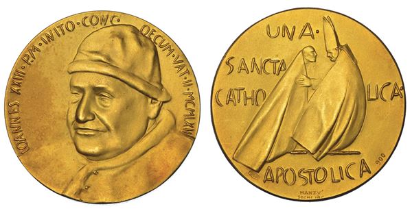 VATICANO. GIOVANNI XXIII (Angelo Giuseppe Roncalli), 1958-1963. Medaglia straordinaria in oro 1962. Concilio Ecumenico Vaticano II.