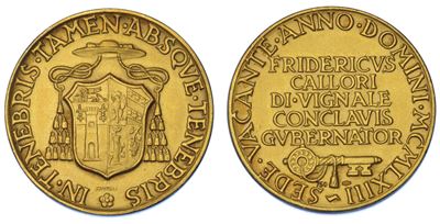 Vaticano. Sede Vacante, 1963. Medaglia in Oro 1963. Governatore del Conclave Monsignore Federico ...
