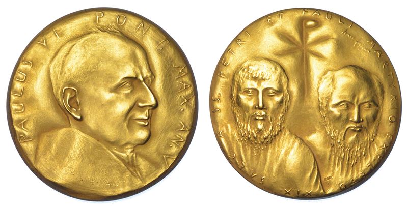 VATICANO. PAOLO VI (Giovanni Battista Montini), 1963-1978. Medaglia annuale in oro A. V. Anno della Fede.  - Asta Numismatica - Medals and Popes - II - Cambi Casa d'Aste