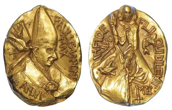 VATICANO. PAOLO VI (Giovanni Battista Montini), 1963-1978. Medaglia annuale in oro A. VI. Per l'incremento delle vocazioni sacerdotali.