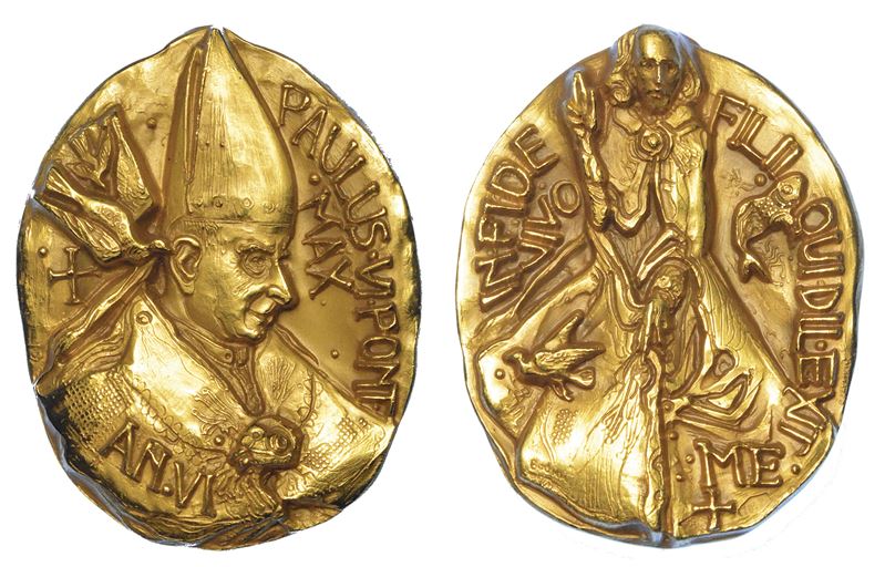 VATICANO. PAOLO VI (Giovanni Battista Montini), 1963-1978. Medaglia annuale in oro A. VI. Per l'incremento delle vocazioni sacerdotali.  - Auction Numismatics - Medals and popes - II - Cambi Casa d'Aste