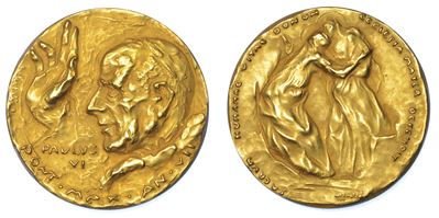 Vaticano. Paolo Vi (giovanni Battista Montini), 1963-1978. Medaglia Annuale in Oro A. VII. Encicl...