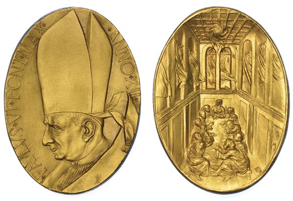 VATICANO. PAOLO VI (Giovanni Battista Montini), 1963-1978. Medaglia annuale in oro 1973/A. XII. Ricordo della Pentecoste.