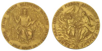 Vaticano. Paolo Vi (giovanni Battista Montini), 1963-1978. Medaglia Straordinaria in Oro 1964. Ap...