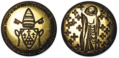 Vaticano. Paolo Vi (giovanni Battista Montini), 1963-1978. Medaglia Straordinaria in Oro 1969. Vi...