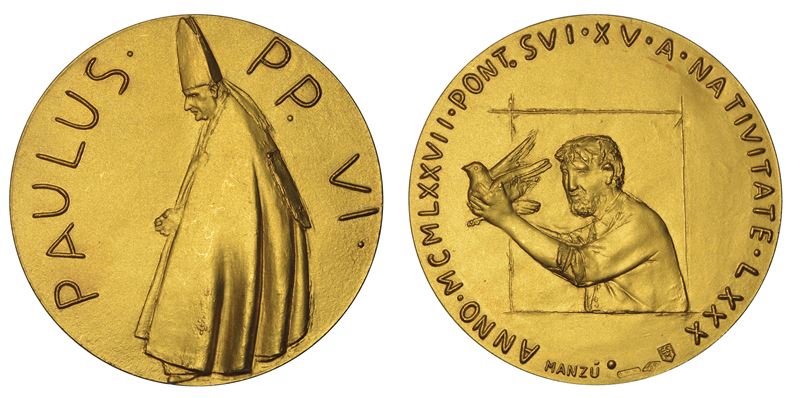 VATICANO. PAOLO VI (Giovanni Battista Montini), 1963-1978. Medaglia straordinaria in oro 1977/A. XV. 80° compleanno del Pontefice.  - Auction Numismatics - Medals and popes - II - Cambi Casa d'Aste