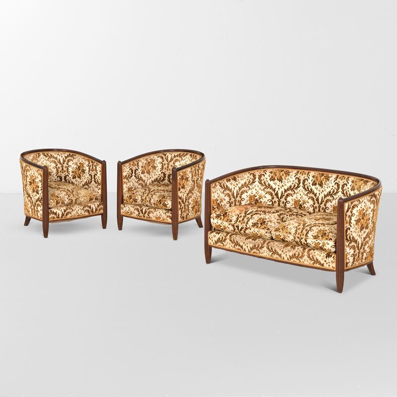 Paul Follot : Due poltrone e divano  - Auction Design Lab - Cambi Casa d'Aste