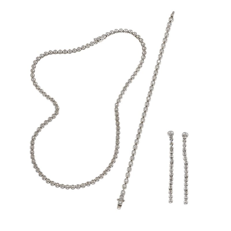 Diamond and gold parure. Damage  - Auction Jewels - Cambi Casa d'Aste