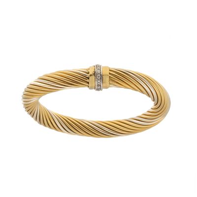 Bracciale Rigido con Piccoli Diamanti