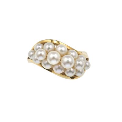 Mikimoto. Anello con Perle Coltivate